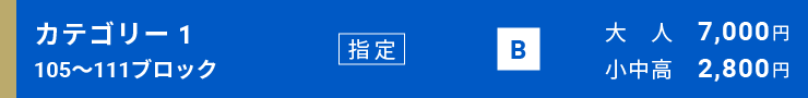 カテゴリー1[105～111ブロック]指定席